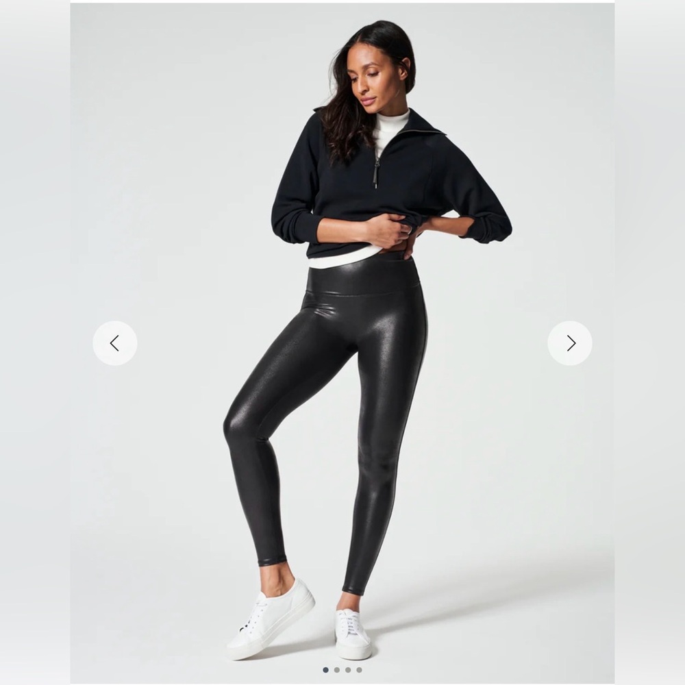 SPANX Black Faux Leather Leggings